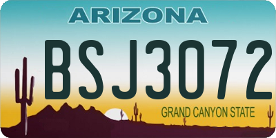 AZ license plate BSJ3072