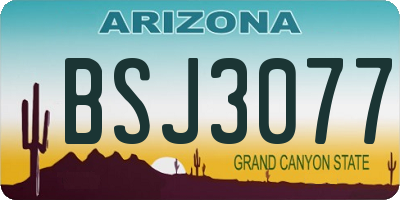 AZ license plate BSJ3077