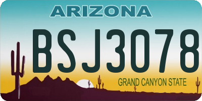AZ license plate BSJ3078