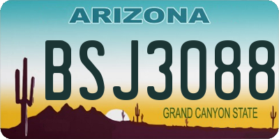 AZ license plate BSJ3088