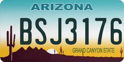 AZ license plate BSJ3176