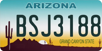 AZ license plate BSJ3188