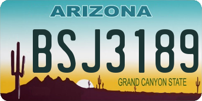 AZ license plate BSJ3189