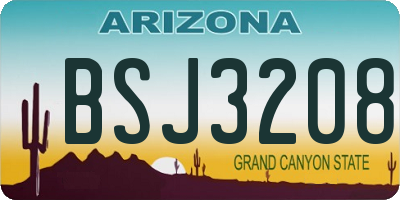 AZ license plate BSJ3208