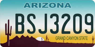 AZ license plate BSJ3209