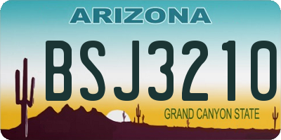 AZ license plate BSJ3210