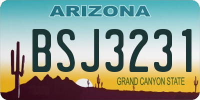 AZ license plate BSJ3231