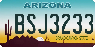 AZ license plate BSJ3233