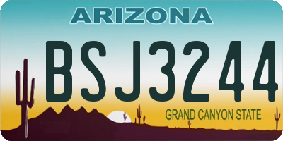 AZ license plate BSJ3244