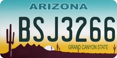 AZ license plate BSJ3266
