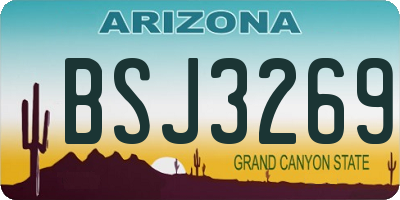 AZ license plate BSJ3269