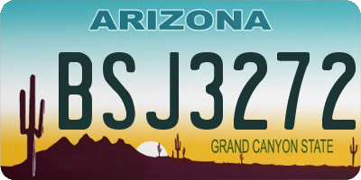 AZ license plate BSJ3272
