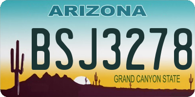 AZ license plate BSJ3278