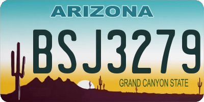 AZ license plate BSJ3279