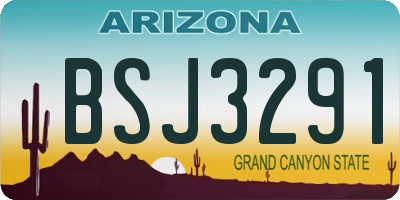 AZ license plate BSJ3291