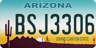 AZ license plate BSJ3306