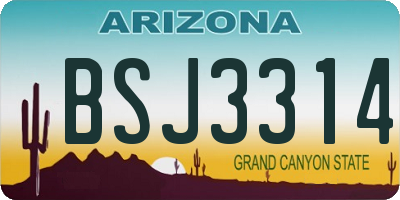 AZ license plate BSJ3314