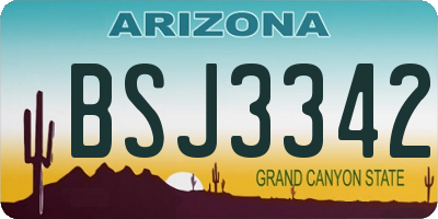AZ license plate BSJ3342