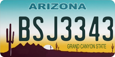 AZ license plate BSJ3343