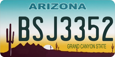 AZ license plate BSJ3352