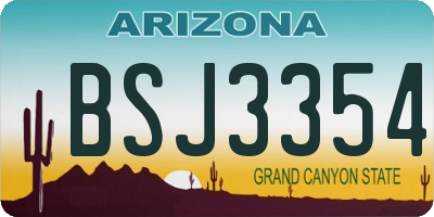 AZ license plate BSJ3354