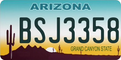 AZ license plate BSJ3358
