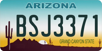 AZ license plate BSJ3371