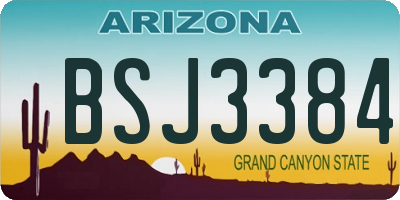 AZ license plate BSJ3384