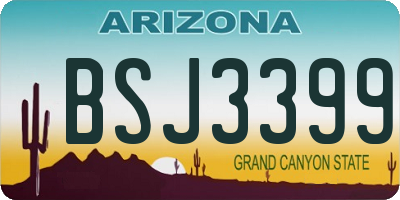 AZ license plate BSJ3399