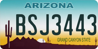 AZ license plate BSJ3443