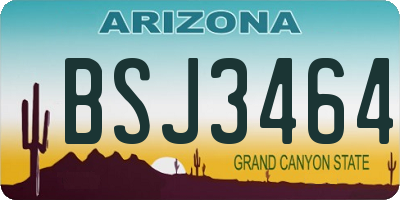 AZ license plate BSJ3464