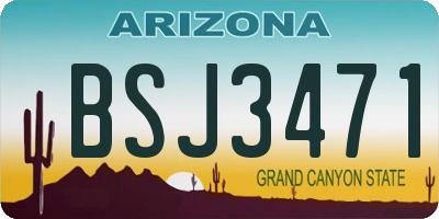AZ license plate BSJ3471