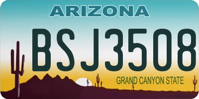 AZ license plate BSJ3508