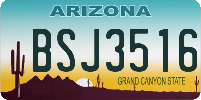 AZ license plate BSJ3516