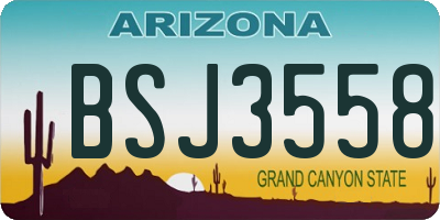 AZ license plate BSJ3558