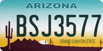 AZ license plate BSJ3577