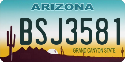 AZ license plate BSJ3581