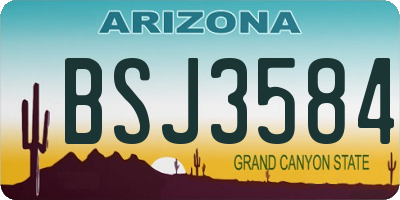 AZ license plate BSJ3584