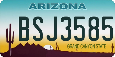 AZ license plate BSJ3585