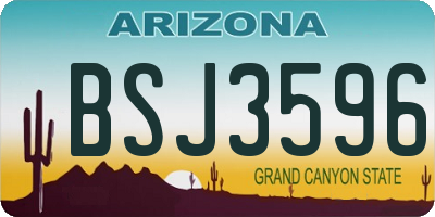 AZ license plate BSJ3596