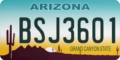 AZ license plate BSJ3601