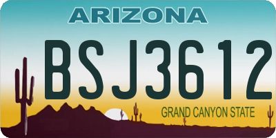 AZ license plate BSJ3612