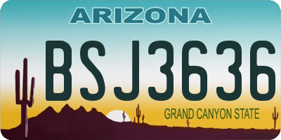 AZ license plate BSJ3636