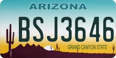 AZ license plate BSJ3646