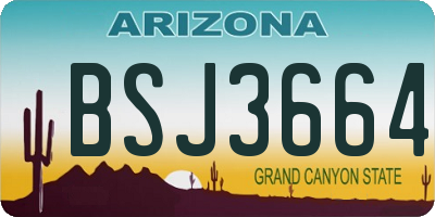 AZ license plate BSJ3664