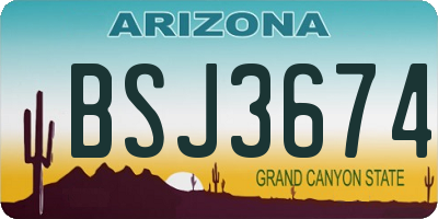 AZ license plate BSJ3674