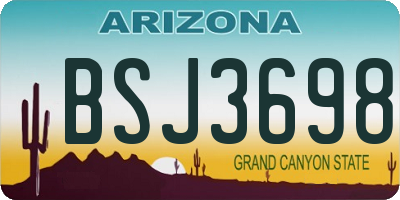 AZ license plate BSJ3698