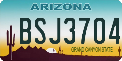 AZ license plate BSJ3704