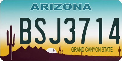 AZ license plate BSJ3714