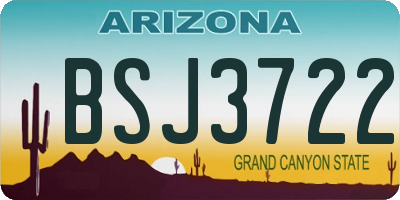 AZ license plate BSJ3722
